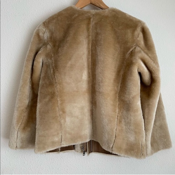 NWT LOFT Faux Fur Suede Jacket Coat Size Small - Picture 10 of 13